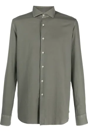 Xacus Cutaway-collar cotton shirt