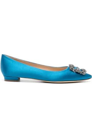 Manolo Blahnik Hangisi Flat embellished ballerina shoes