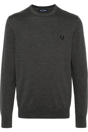 Fred Perry Logo-embroidered m??lange jumper