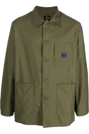Pins & Needles Logo-embroidered shirt jacket