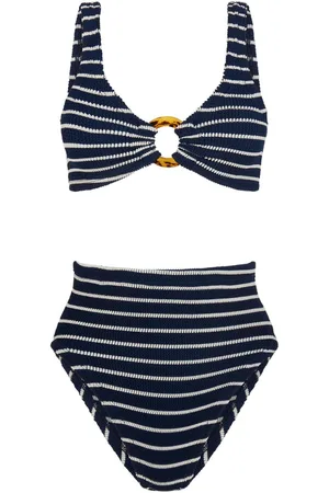 Hunza G Nadine striped seersucker bikini