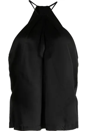 NILI LOTAN Edwige silk halterneck blouse