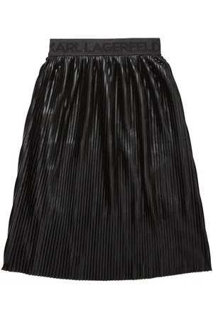 Karl Lagerfeld Logo-waistband pleated skirt