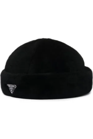 Prada Triangle-logo shearling hat