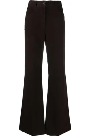 Totême Velour high-waisted flared trousers