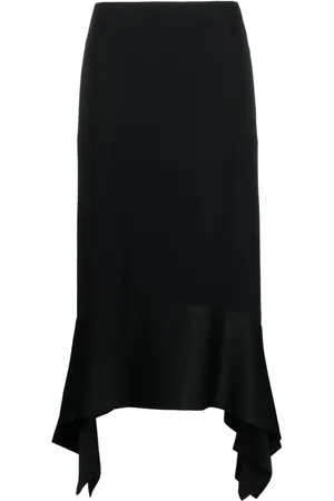 Totême Asymmetric crepe-texture midi skirt