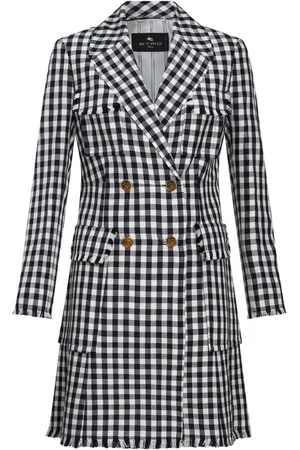 Etro Gingham-print double-breasted coat