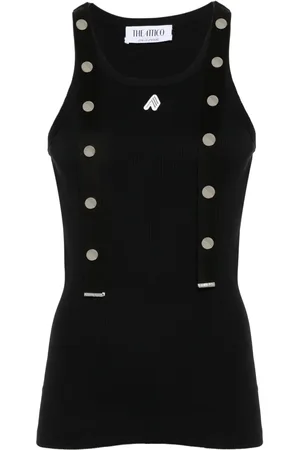 The Attico Logo-appliqu?? ribbed tank top