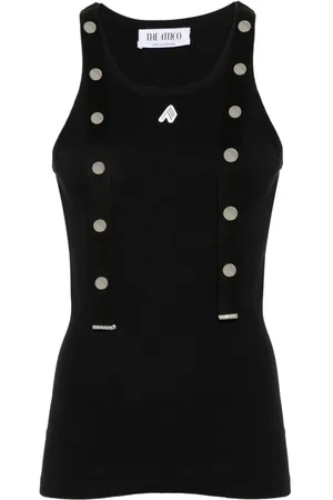 The Attico Logo-appliqué ribbed tank top