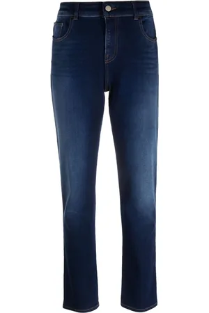 Emporio Armani Logo-embroidered slim-cut jeans