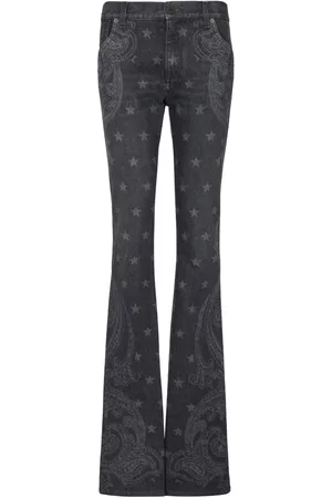 Balmain Star-print bootcut mid-rise jeans