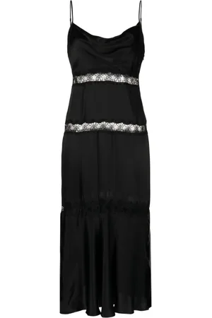 Kiki de Montparnasse Lace-panel silk midi dress
