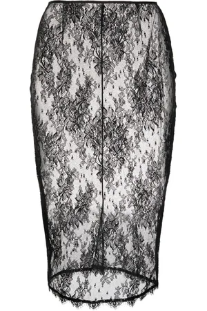 Kiki de Montparnasse Jolie floral-lace slip skirt