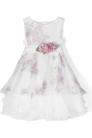 Mimilù Floral-appliqué full-skirt dress