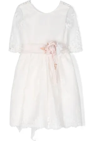 Mimilù Lace-detailing tulle midi dress
