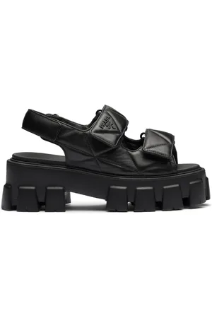 Prada Triangle-logo quilted leather sandals