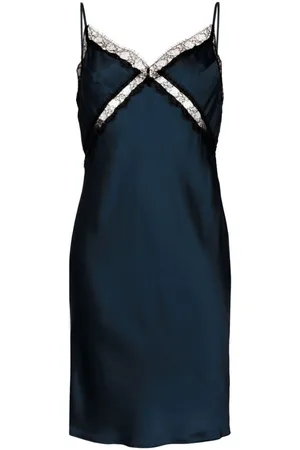 Kiki de Montparnasse Lace-panel silk slip dress