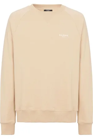 Balmain Logo-flocked cotton sweatshirt