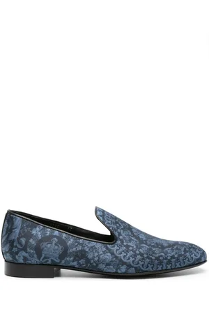 VERSACE Barocco-print silk slippers
