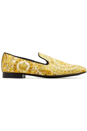 VERSACE Barocco-print silk loafers