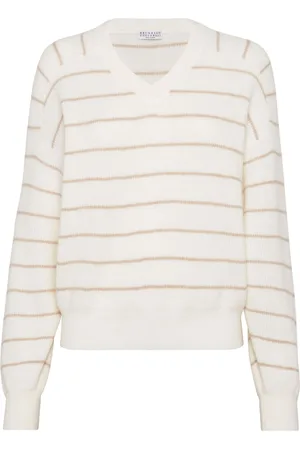 Brunello Cucinelli Striped V-neck jumper