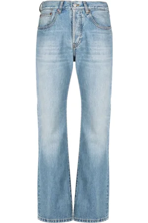 Victoria Beckham Logo-patch cotton straight jeans