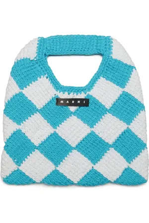 Marni Diamond checked crochet bag