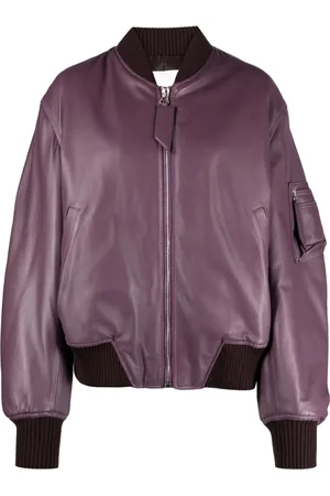 The Attico Anja padded leather bomber jacket