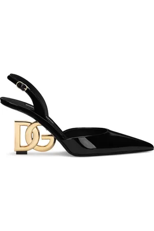 Dolce & Gabbana DG-heel leather slingback pumps