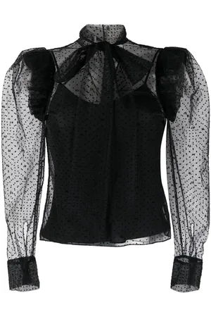 Karl Lagerfeld Mesh ruffle blouse