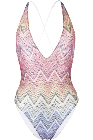 Missoni V-neck zigzag-print swimsuit
