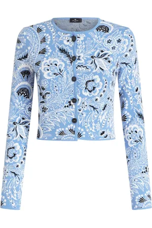 Etro Cropped paisley-jacquard cardigan