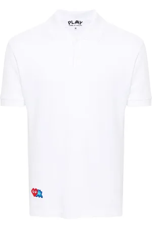 Comme des Garçons X the Artist Invader pixelated-appliqu?? polo shirt