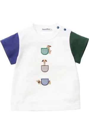 Familiar Dog-embroidered cotton T-shirt