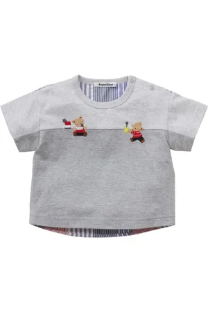 Familiar Bear-embroidered cotton T-shirt