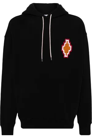 MARCELO BURLON Macrame cross-patch cotton hoodie