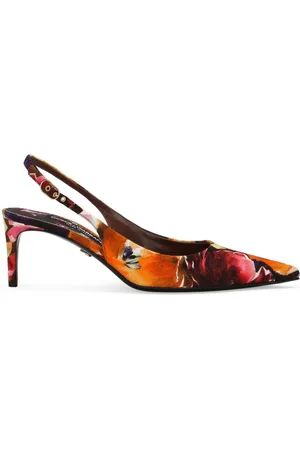 Dolce & Gabbana Brocade leather slingback pumps