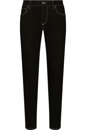Dolce & Gabbana Slim-cut contrast-stitching jeans