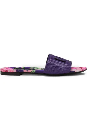 Dolce & Gabbana DG lizard-effect leather slides