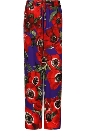 Dolce & Gabbana Floral-print drawstring-waistband palazzo pants
