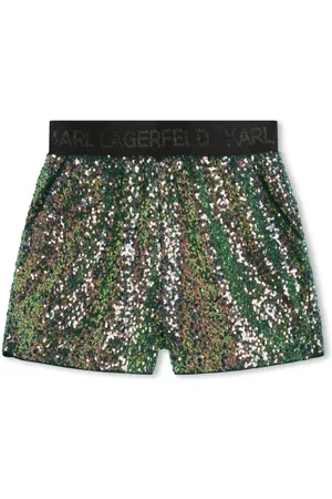 Karl Lagerfeld Logo-waistband embellished shorts