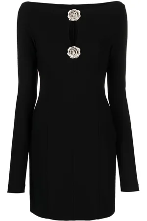 BLUMARINE Rose-brooch-detail mini dress