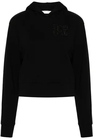 Palm Angels Logo-embroidered cotton hoodie