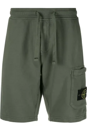 Stone Island Compass-appliqu?? cotton shorts