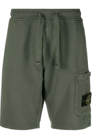 Stone Island Compass-appliqué cotton shorts