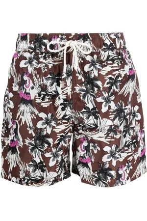 Palm Angels Hula floral-motif swim shorts