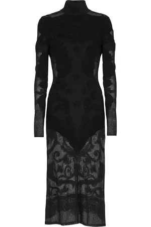 Balmain Baroque fine-knit midi dress