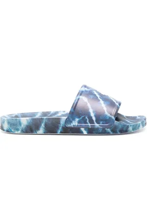 MARCELO BURLON AOP Soundwaves logo-embossed slides