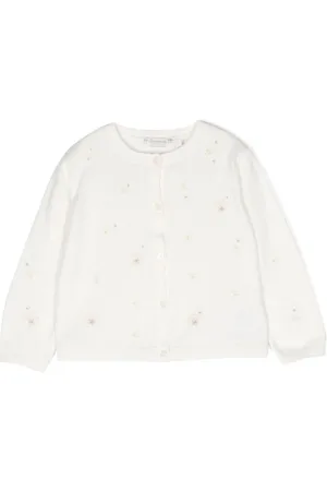 BONPOINT Floral-embroidery cotton cardigan