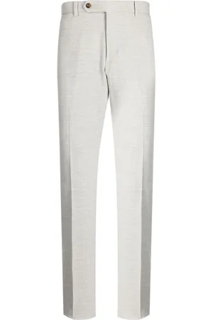 MAN ON THE BOON. Straight-leg herringbone trousers